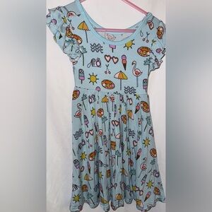 Kids Blue Patterned Dress